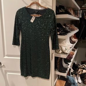 Express green sequin dress